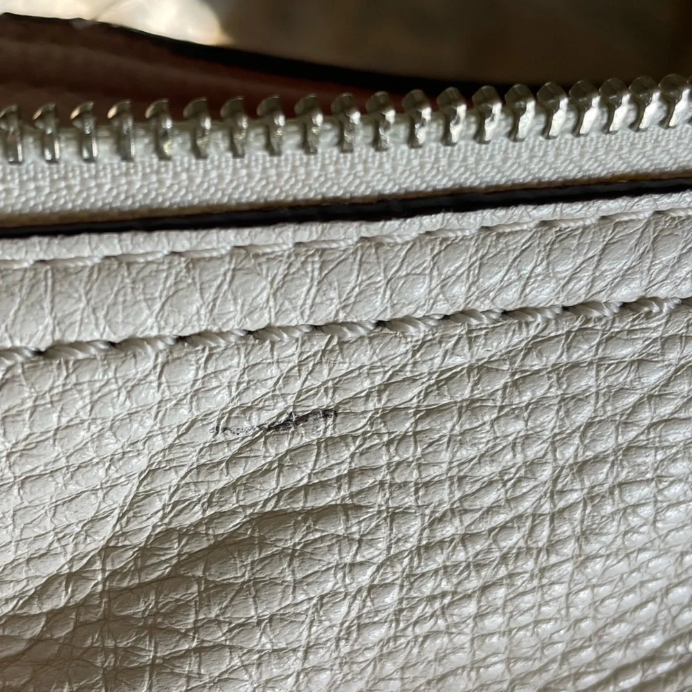 Vtg Coach Poppy Avery hobo/crossbody bag white pebbled leather